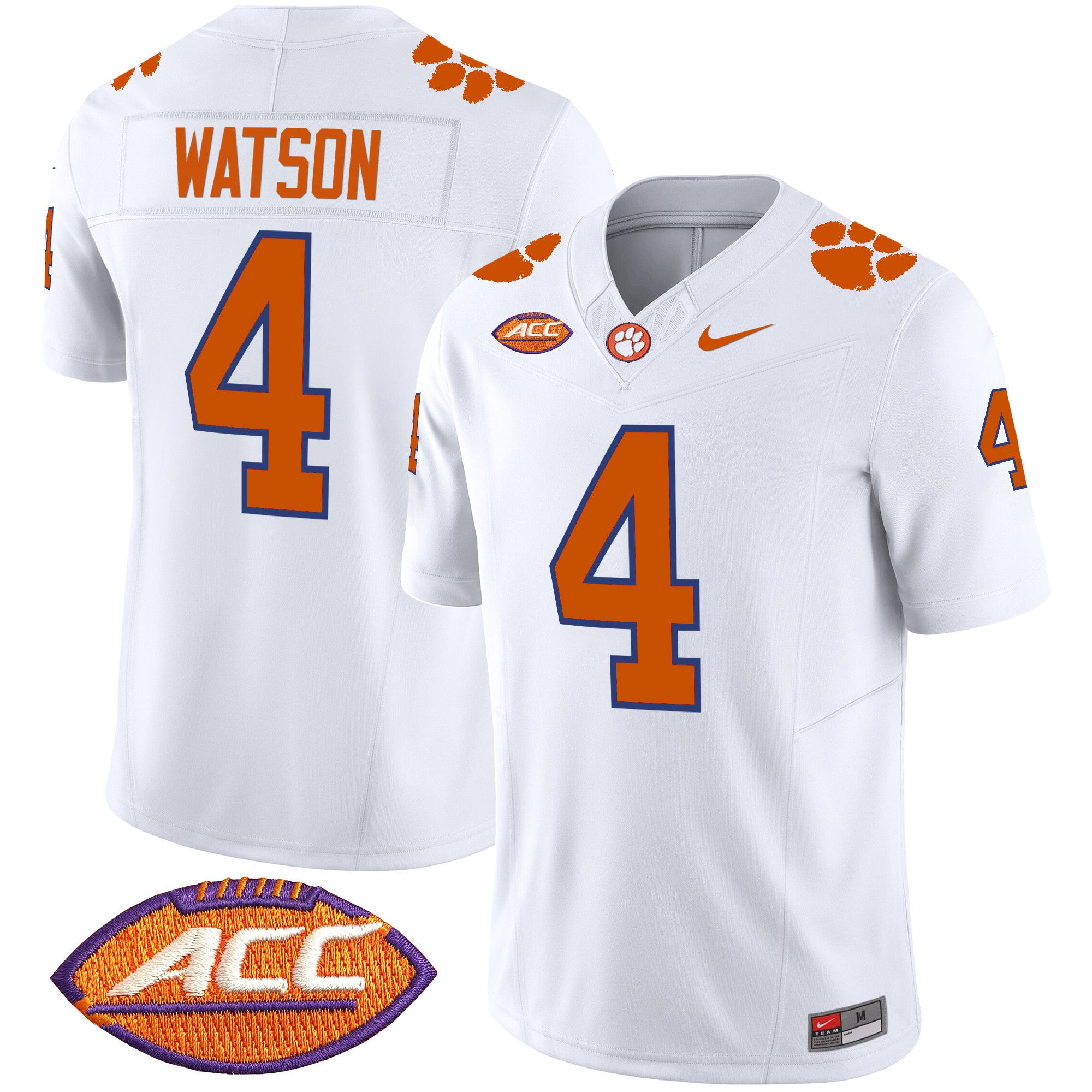Men Clemson Tigers #4 Watson White 2024 Nike Vapor Limited NCAA Jersey